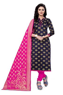 Navy-blue brocade brocade salwar 1