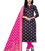 Navy-blue brocade brocade salwar