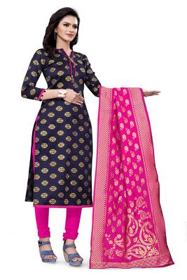 Navy-blue brocade brocade salwar 3