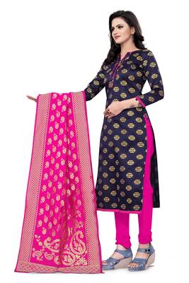 Navy-blue brocade brocade salwar 4