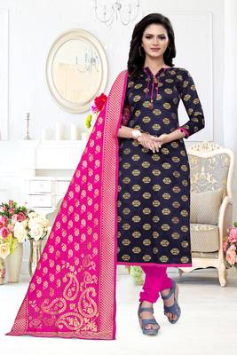 Navy-blue brocade brocade salwar 5