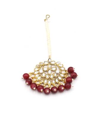 Gold Plated Kundan Pearl Fancy Choker Necklace Set Traditional Jewellery Set With Earrings For Women 4
