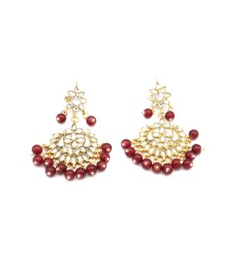 Gold Plated Kundan Pearl Fancy Choker Necklace Set Traditional Jewellery Set With Earrings For Women 5