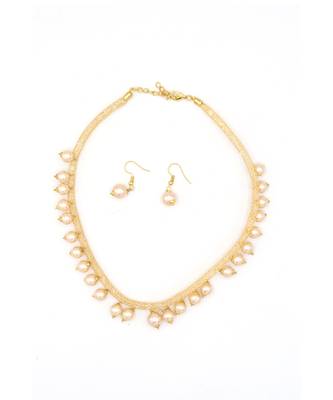 Gold Pearl Necklace Sets 7