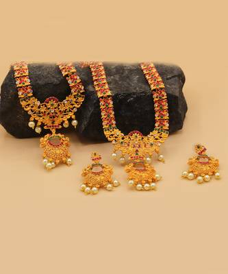 Multicolor studded jewellery necklace-sets 6