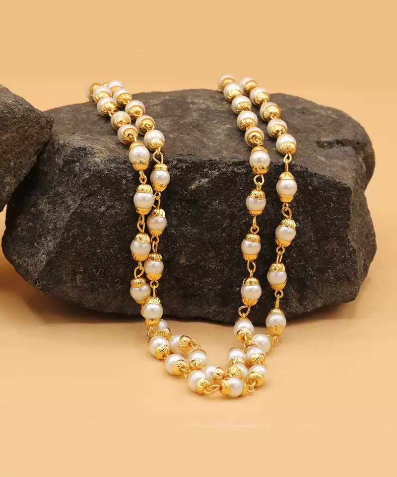 Gold beaded jewellery Necklaces