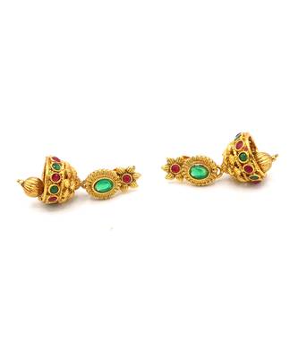 Gold Plated Designer Temple Necklace Set fOr Women 4