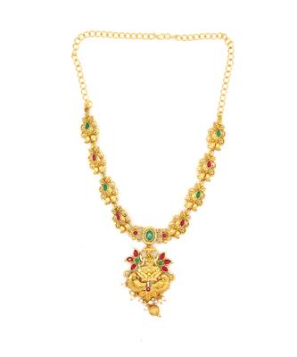 Gold Plated Designer Temple Necklace Set fOr Women 5