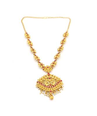 Gold Plated Mated Finish Necklace Set For Women 4