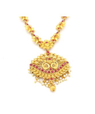 Gold Plated Mated Finish Necklace Set For Women 5