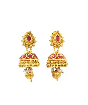 Gold Plated Mated Finish Necklace Set For Women 7