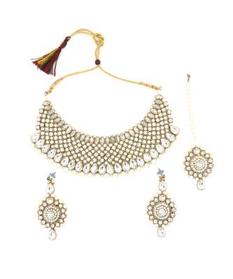 Off White Kundan Necklace Sets 4
