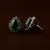 Rose and Black Plated Green Stone Embellished American Diamond Earrings 216ED485
