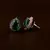 Rose Gold Plated Green Stone Embellished American Diamond Earrings 216ED491