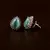 Rose Gold Plated Mint Stone Embellished American Diamond Earrings 216ED493