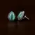 Rhodium Plated Mint Stone Embellished American Diamond Earrings 216ED495