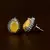 Rhodium Plated Yellow Stone Embellished American Diamond Earrings 216ED498