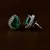 Rhodium Plated Green Stone Embellished American Diamond Earrings 216ED499