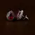 Rhodium Plated Hydro Ruby Stone Embellished American Diamond Earrings 216ED500