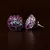 Rhodium Plated Ruby Stone Embellished American Diamond Earrings 216ED505