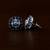Rhodium Plated Blue Stone Embellished American Diamond Earrings 216ED508