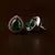 Rose and Black Plated Green Stone Embellished American Diamond Earrings 216ED515