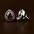 Rhodium Plated Hydro Ruby Stone Embellished American Diamond Earrings 216ED519