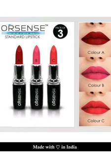 orsense Creme Lipstick MAROON, PINK AND RED Multi SPF 10 Pack of 3 10 g