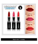 orsense Creme Lipstick MAROON, PINK AND RED Multi SPF 10 Pack of 3 10 g