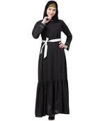 Polka dotted frilled Dress- Black