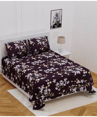 Ridan Cotton  Blend King Size  Multicoloured Printed Double Bed Sheet With Pillow Cover 1
