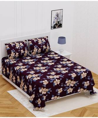 Ridan Cotton  Blend King Size  Multicoloured Printed Double Bed Sheet With Pillow Cover 1