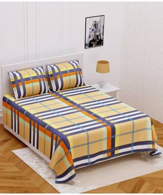 Ridan Cotton  Blend King Size  Multicoloured Printed Double Bed Sheet With Pillow Cover 1