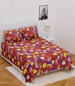 Ridan Cotton  Blend King Size  Multicoloured Printed Double Bed Sheet With Pillow Cover