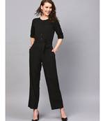Black Tie Belt Jumpsuit