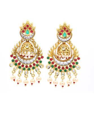 Gold Plated Kundan Designer Earring 3