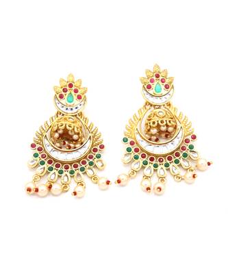 Gold Plated Kundan Designer Earring 4