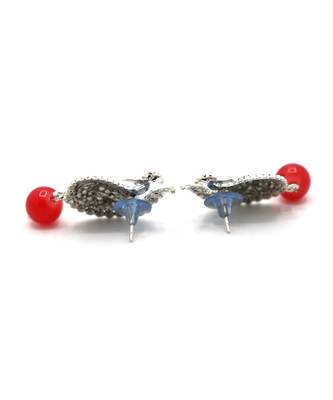 Silver Oxidized Peacock Earrings 8