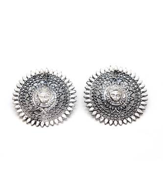Oxidized Silver Afghani Stud Earrings Jewelry 5