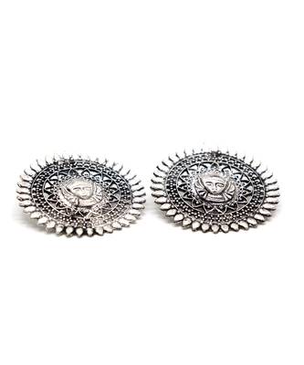 Oxidized Silver Afghani Stud Earrings Jewelry 7