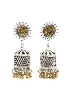 Silver Golden Finish Designer Oxidized Jhumki Earrings Antique Jewellery for Women and Girls