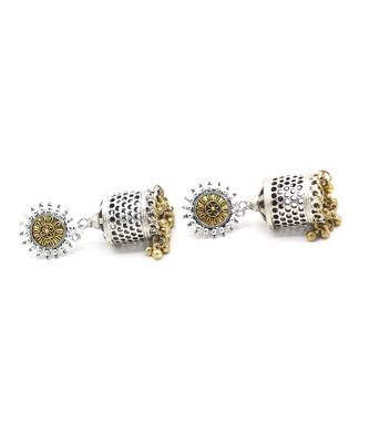 Silver Golden Finish Designer Oxidized Jhumki Earrings Antique Jewellery for Women and Girls 2