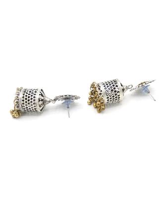 Silver Golden Finish Designer Oxidized Jhumki Earrings Antique Jewellery for Women and Girls 3