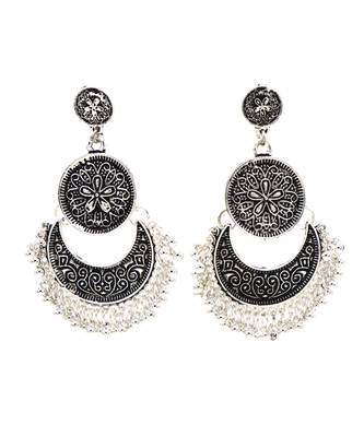 Oxidized Chandbali Silver Earrings For Women & Girls 3