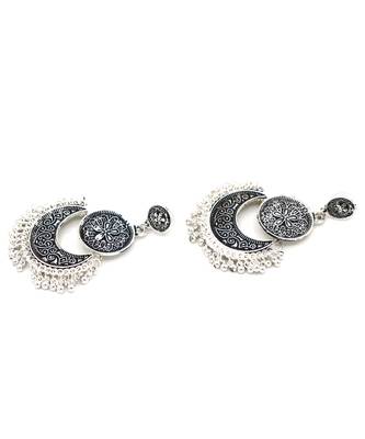 Oxidized Chandbali Silver Earrings For Women & Girls 4