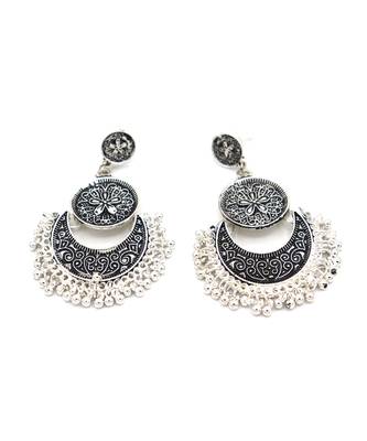 Oxidized Chandbali Silver Earrings For Women & Girls 5