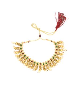 Gold Plated Traditional South Style Necklace Set For Women 4