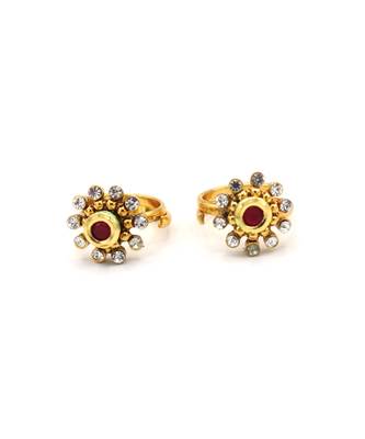 Gold Plated American Diamond Toe Ring 4