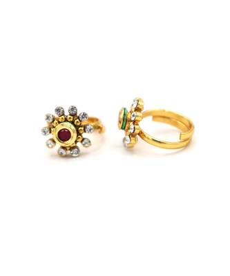 Gold Plated American Diamond Toe Ring 5