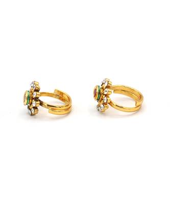 Gold Plated American Diamond Toe Ring 6